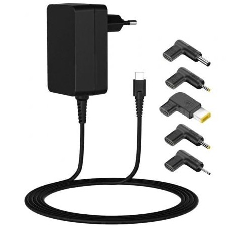 Cargador de Portátil Leotec Notebook 45W Type-C- 1xUSB Tipo-C- 45W- Automático- Voltaje 5-20V