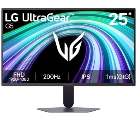 Monitor Gaming LG UltraGear G5 25G523B-B 25"- Full HD- 1ms- 200Hz- IPS- Negro