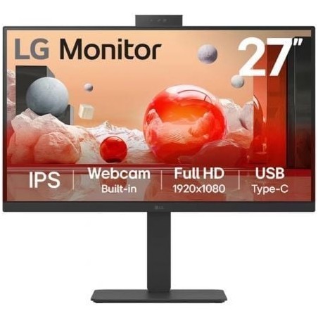 Monitor Profesional LG 27BA850-B 27"- Full HD- Webcam- Multimedia- Regulable en altura- Negro
