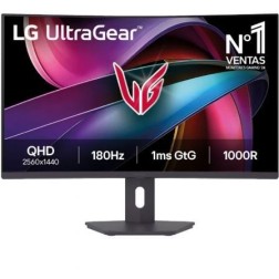 Monitor Gaming Curvo LG UltraGear 32G600A-B 31-5"- QHD- 1ms- 180Hz- VA- Regulable en altura- Negro