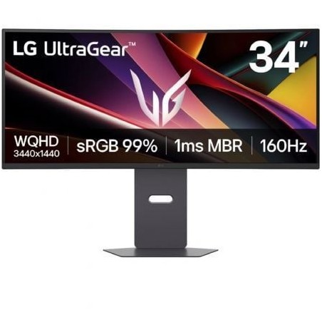 Monitor Gaming Ultrapanorámico Curvo LG UltraGear 34G600A-B 34"- UWQHD- Multimedia- 5ms- 160Hz- VA- Regulable en Altura- Negro