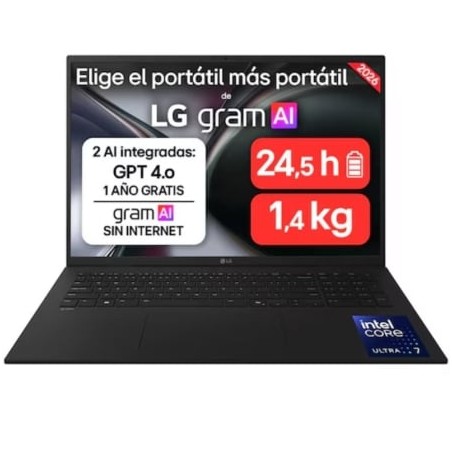 Portátil LG Gram 17ZD90TL-G-AX85BN Intel Core Ultra 7-258V- 32GB- 512GB SSD- 17"- Sin Sistema Operativo