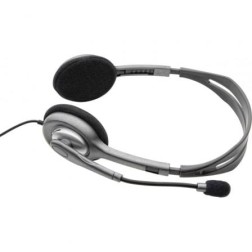 Auriculares Logitech H110- con Micrófono- Jack 3-5- Plateados