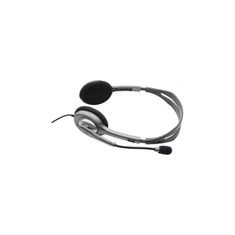 Auriculares Logitech H110- con Micrófono- Jack 3-5- Plateados