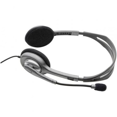 Auriculares Logitech H110- con Micrófono- Jack 3-5- Plateados