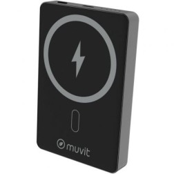 Powerbank 10000mAh Muvit For Change MCCHP0010- 20W- Wireless- Negra- Incluye Cable USB Tipo-C