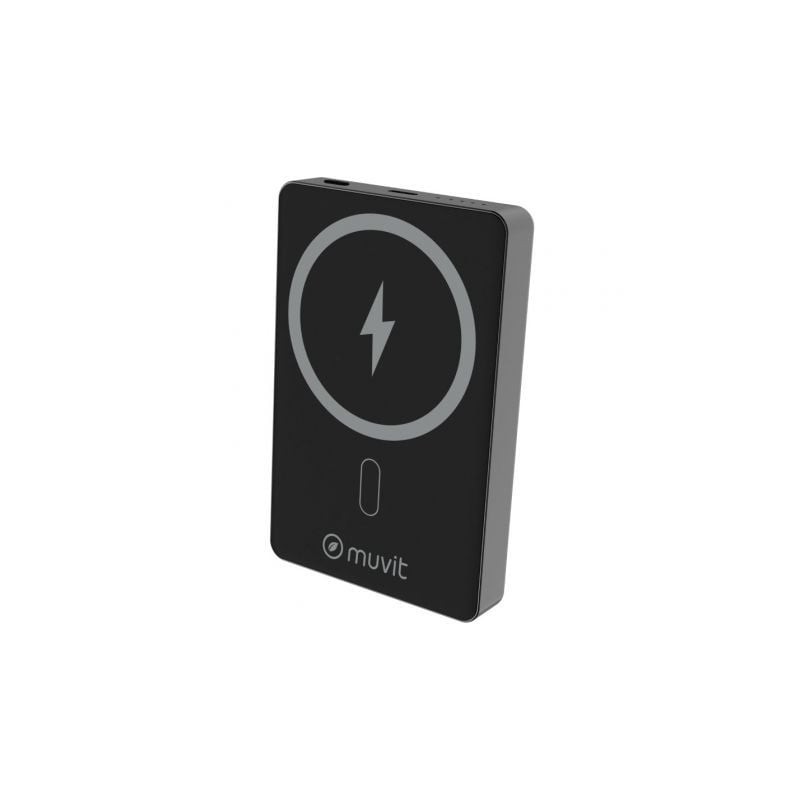 Powerbank 10000mAh Muvit For Change MCCHP0010- 20W- Wireless- Negra- Incluye Cable USB Tipo-C
