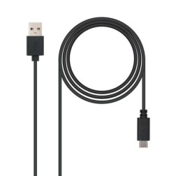 Cable USB 2-0 Nanocable 10-01-2101- USB Tipo-C Macho - USB Macho- 480Mbps- 1m- Negro