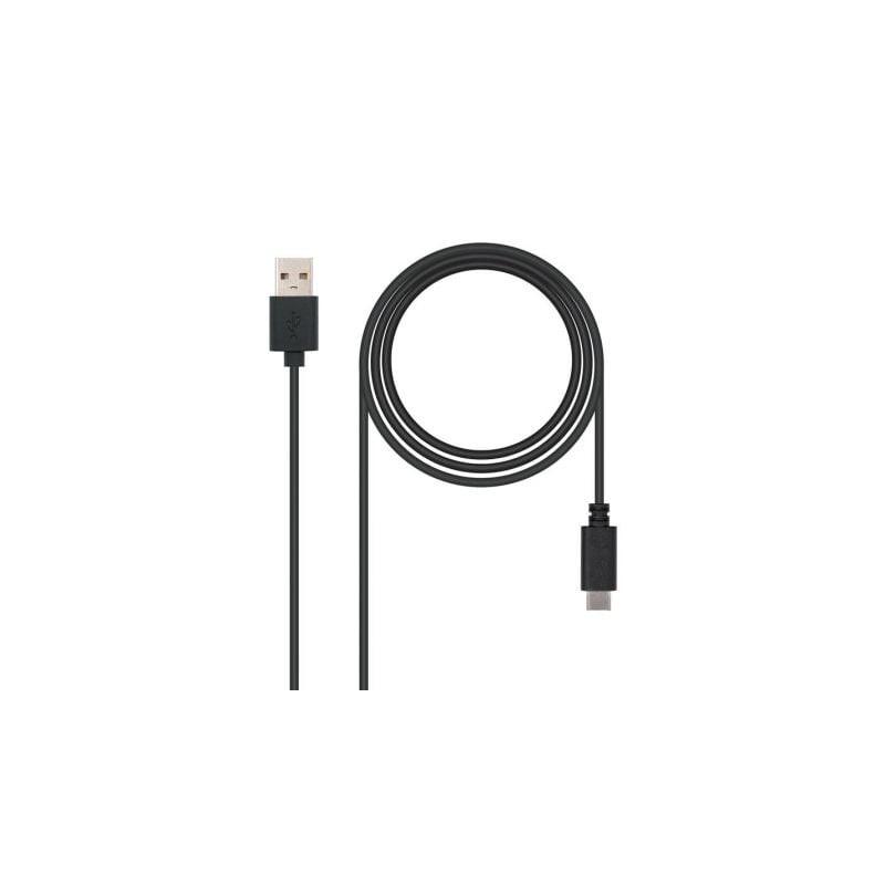 Cable USB 2-0 Nanocable 10-01-2101- USB Tipo-C Macho - USB Macho- 480Mbps- 1m- Negro