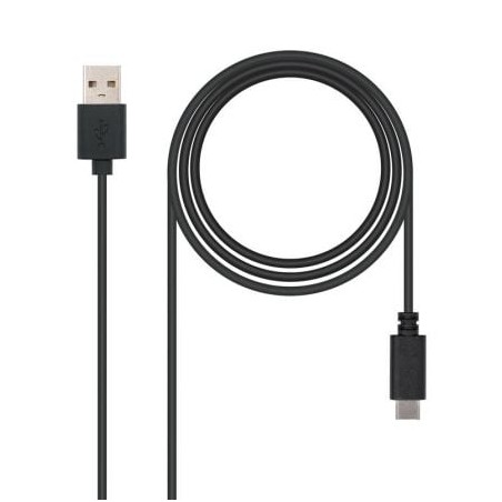 Cable USB 2-0 Nanocable 10-01-2101- USB Tipo-C Macho - USB Macho- 480Mbps- 1m- Negro