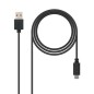 Cable USB 2-0 Nanocable 10-01-2101- USB Tipo-C Macho - USB Macho- 480Mbps- 1m- Negro