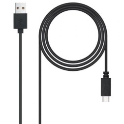 Cable USB 2-0 Nanocable 10-01-2103- USB Macho - USB Tipo-C Macho- 480Mbps- 3m- Negro