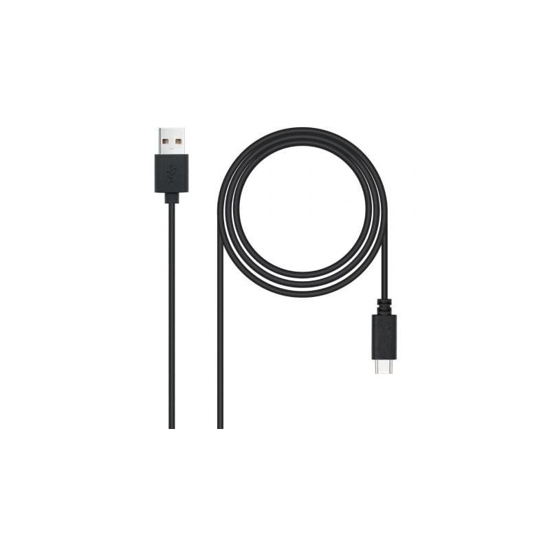 Cable USB 2-0 Nanocable 10-01-2103- USB Macho - USB Tipo-C Macho- 480Mbps- 3m- Negro