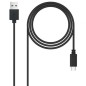 Cable USB 2-0 Nanocable 10-01-2103- USB Macho - USB Tipo-C Macho- 480Mbps- 3m- Negro