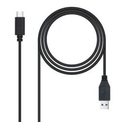Cable USB 3-1 Tipo-C Nanocable 10-01-4002- USB Tipo-C Macho - USB Macho- 10Gbps- 2m- Negro