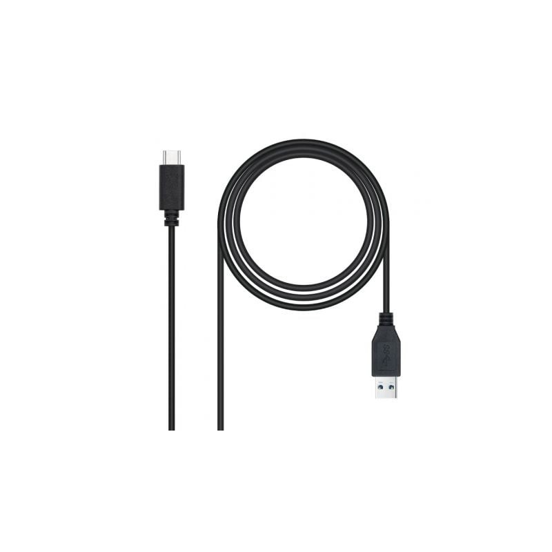 Cable USB 3-1 Tipo-C Nanocable 10-01-4002- USB Tipo-C Macho - USB Macho- 10Gbps- 2m- Negro