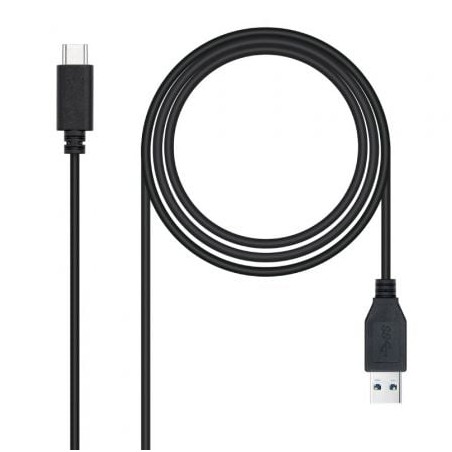 Cable USB 3-1 Tipo-C Nanocable 10-01-4002- USB Tipo-C Macho - USB Macho- 10Gbps- 2m- Negro