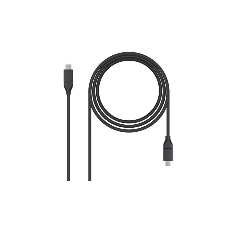 Cable USB 3-1 Nanocable 10-01-4101- USB Tipo-C Macho - USB Tipo-C Macho- 1m- Negro