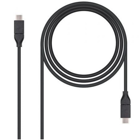 Cable USB 3-2 Tipo-C Nanocable 10-01-4101- USB Tipo-C Macho - USB Tipo-C Macho- hasta 100W- 1m- Negro