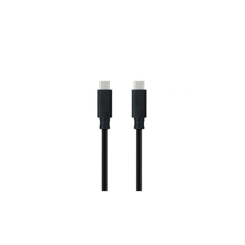 Cable USB 3-1 Tipo-C Nanocable 10-01-4102- USB Tipo-C Macho - USB Tipo-C Macho- Hasta 100W- 10Gbps- 2m- Negro