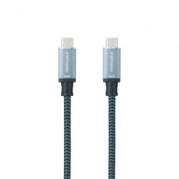Cable USB 3-1 Tipo-C Nanocable 10-01-4102-COMB- USB Tipo-C Macho - USB Tipo-C Macho- Hasta 100W- 10Gbps- 2m- Gris y Negro