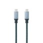 Cable USB 3-1 Tipo-C Nanocable 10-01-4102-COMB- USB Tipo-C Macho - USB Tipo-C Macho- Hasta 100W- 10Gbps- 2m- Gris y Negro