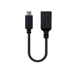 Cable USB 3-1 Nanocable 10-01-4201- USB Tipo-C Macho - USB Hembra- 15cm- Negro
