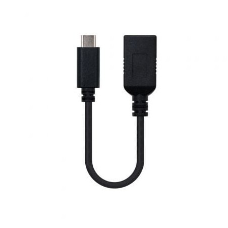 Cable USB 3-1 Nanocable 10-01-4201- USB Tipo-C Macho - USB Hembra- 15cm- Negro
