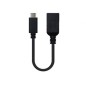 Cable USB 3-1 Nanocable 10-01-4201- USB Tipo-C Macho - USB Hembra- 15cm- Negro