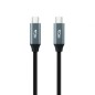 Cable USB 3-2 Nanocable 10-01-4300- USB Tipo-C Macho - USB Tipo-C Macho- Hasta 100W- 20Gbps- 50cm- Gris y Negro