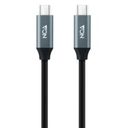 Cable USB 3-2 Tipo-C Nanocable 10-01-4303- USB Tipo-C Macho - USB Tipo-C Macho- hasta 100W- 20Gbps- 3m- Gris y Negro