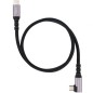 Cable USB 3-2 Tipo-C Acodado Nanocable 10-01-4701- USB Tipo-C Macho - USB Tipo-C Macho- Hasta 100W- 10Gbps- 1m- Negro