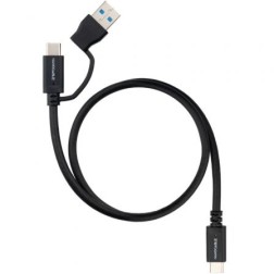 Cable USB 3-2 Tipo-C Nanocable 10-01-4800- USB Tipo-C Macho- USB Macho - USB Tipo-C Macho- Hasta 60W- 10Gbps- 50cm- Negro