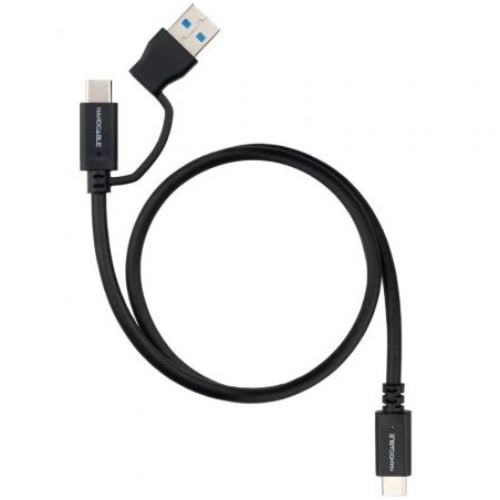 Cable USB 3-2 Tipo-C Nanocable 10-01-4800- USB Tipo-C Macho- USB Macho - USB Tipo-C Macho- Hasta 60W- 10Gbps- 50cm- Negro