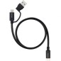 Cable USB 3-2 Tipo-C Nanocable 10-01-4800- USB Tipo-C Macho- USB Macho - USB Tipo-C Macho- Hasta 60W- 10Gbps- 50cm- Negro