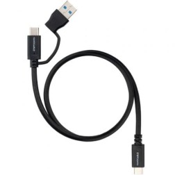 Cable USB 3-2 Tipo-C Nanocable 10-01-4803- USB Tipo-C Macho- USB Macho - USB Tipo-C Macho- Hasta 60W- 10Gbps- 3m- Negro
