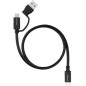Cable USB 3-2 Tipo-C Nanocable 10-01-4803- USB Tipo-C Macho- USB Macho - USB Tipo-C Macho- Hasta 60W- 10Gbps- 3m- Negro