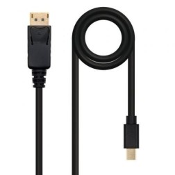 Cable Mini DisplayPort 1-2 4K Nanocable 10-15-2402- Mini DisplayPort Macho - DisplayPort Macho- 2m- Negro