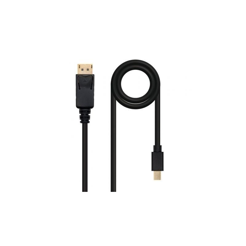 Cable Mini DisplayPort 1-2 4K Nanocable 10-15-2402- Mini DisplayPort Macho - DisplayPort Macho- 2m- Negro