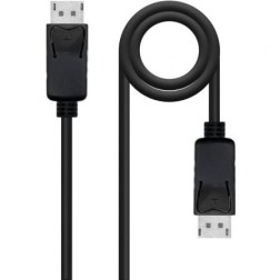 Cable DisplayPort 1-4 8K Nanocable 10-15-2802- DisplayPort Macho - DisplayPort Macho- 2m- Certificado- Negro