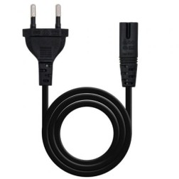 Cable Alimentación Forma 8 Nanocable 10-22-0402-L200- CEE7-16 Macho - C7 Hembra- 2m- Negro