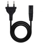 Cable Alimentación Forma 8 Nanocable 10-22-0402-L200- CEE7-16 Macho - C7 Hembra- 2m- Negro