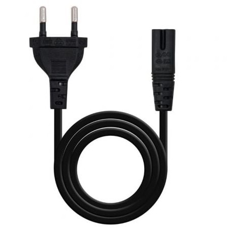 Cable Alimentación Forma 8 Nanocable 10-22-0402-L300- CEE7-16 Macho - C7 Hembra- 3m- Negro