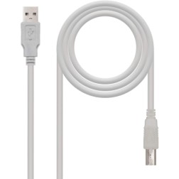Cable USB 2-0 Impresora Nanocable 10-01-0103- USB Tipo-B Macho - USB Macho- 1-8m- Beige