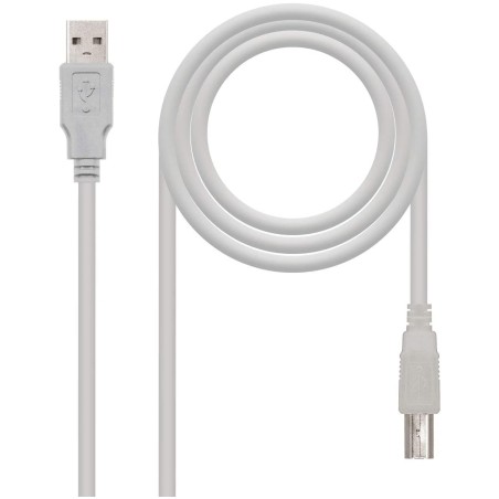 Cable USB 2-0 Impresora Nanocable 10-01-0103- USB Tipo-B Macho - USB Macho- 1-8m- Beige