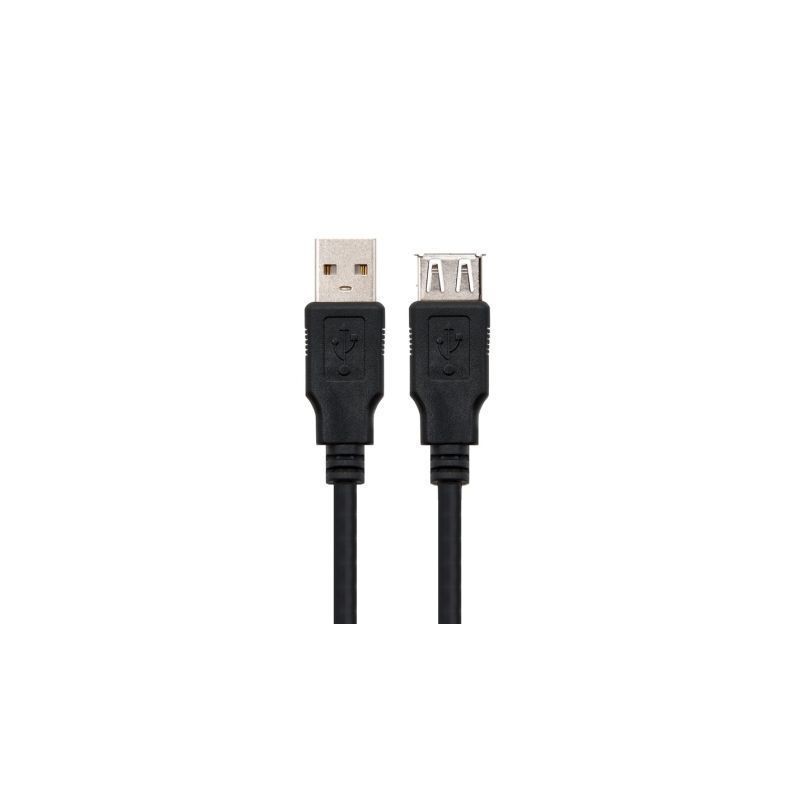 Cable Alargador USB Nanocable 10-01-0204-BK- USB Macho - USB Hembra- 3m- Negro