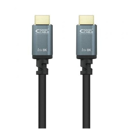 Cable HDMI 2-1 8K Nanocable 10-15-8002- HDMI Macho - HDMI Macho- 2m- Negro