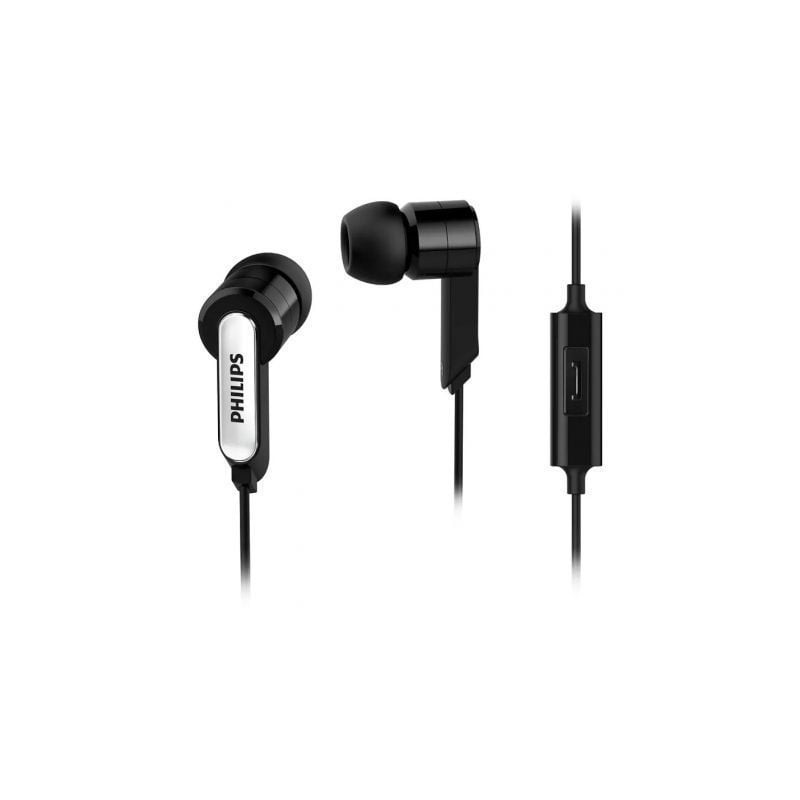 Auriculares Intrauditivos Philips SHE1405-10- con Micrófono- Jack 3-5- Negros