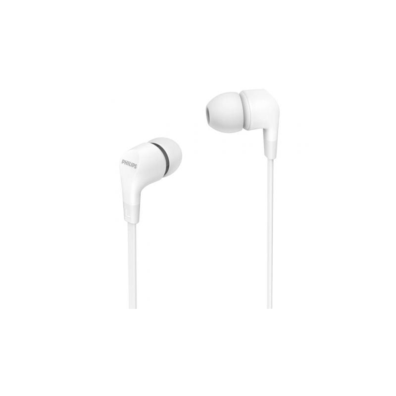 Auriculares Intrauditivos Philips TAE1105WT- con Micrófono- Jack 3-5- Blancos