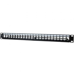 Patch Panel Phasak PA 3424- 24 Puertos- Cat-6- Altura 1U- Gestión de Cable- Conectores RJ45 UTP No Incluidos